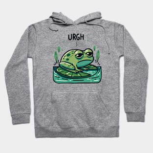 Moody Frog on Lily Pad - Perfect for Expressing Those “URGH” Days Hoodie